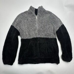 MEROKEETY Women's Long Sleeve 1/3 Zip Sherpa Pullover‎ Fleece Sweatshirt Size S